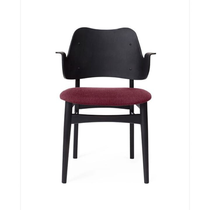 Gesture stol, polstret sæde - Bordeaux, sortlakeret understel i bøg - Warm Nordic