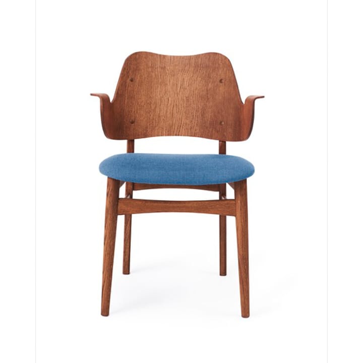 Gesture stol, polstret sæde - Sea blue/Teakolieret egetræsstel - Warm Nordic