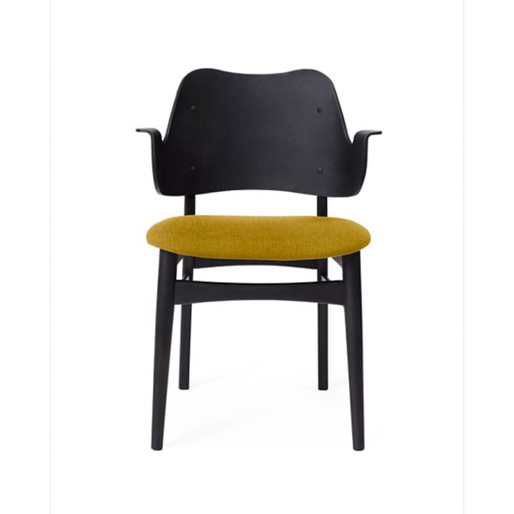 Gesture stol, polstret sæde - Yellow/Sortlakeret bogholder - Warm Nordic