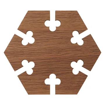 Gourmet Wood Trivet hexagon - Eg - Warm Nordic