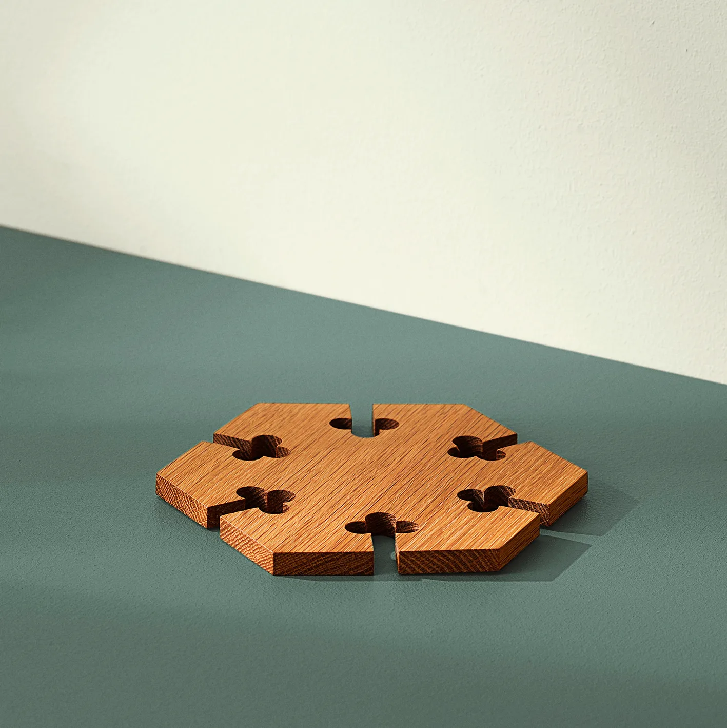 Gourmet Wood Trivet hexagon, Eg Warm Nordic