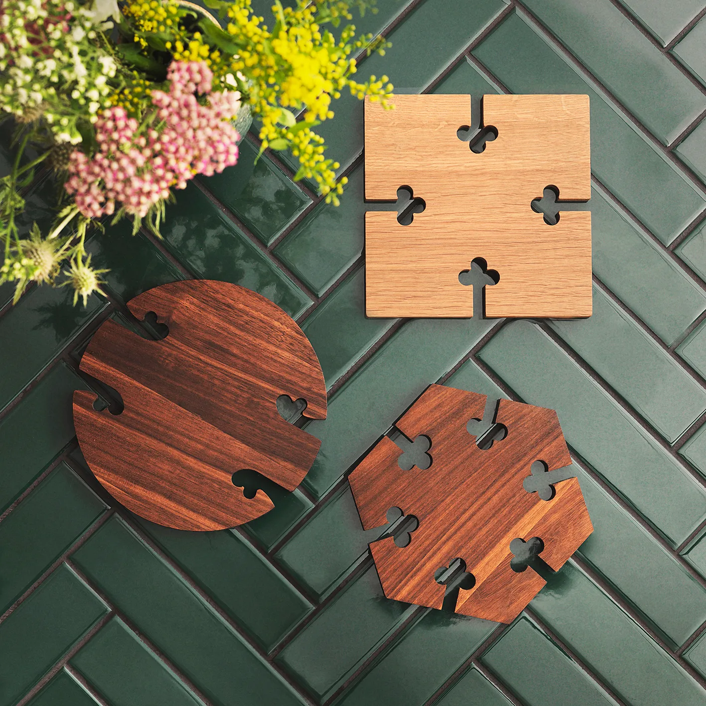 Gourmet Wood Trivet square, Eg Warm Nordic