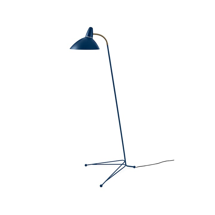 Lightsome gulvlampe - azure blue, messingdetalje - Warm Nordic