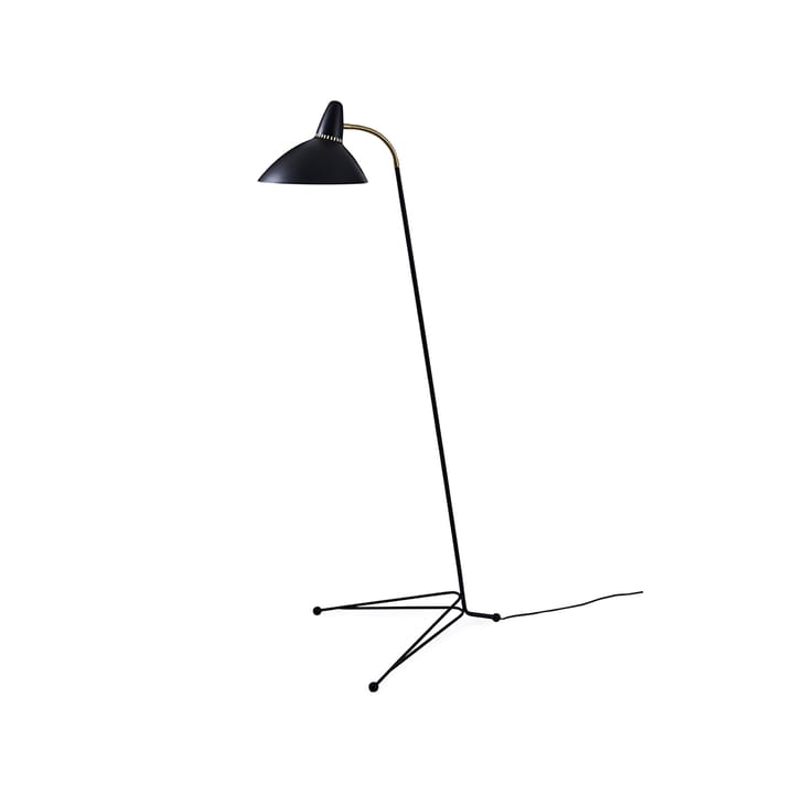 Lightsome gulvlampe - black noir, messingdetalje - Warm Nordic