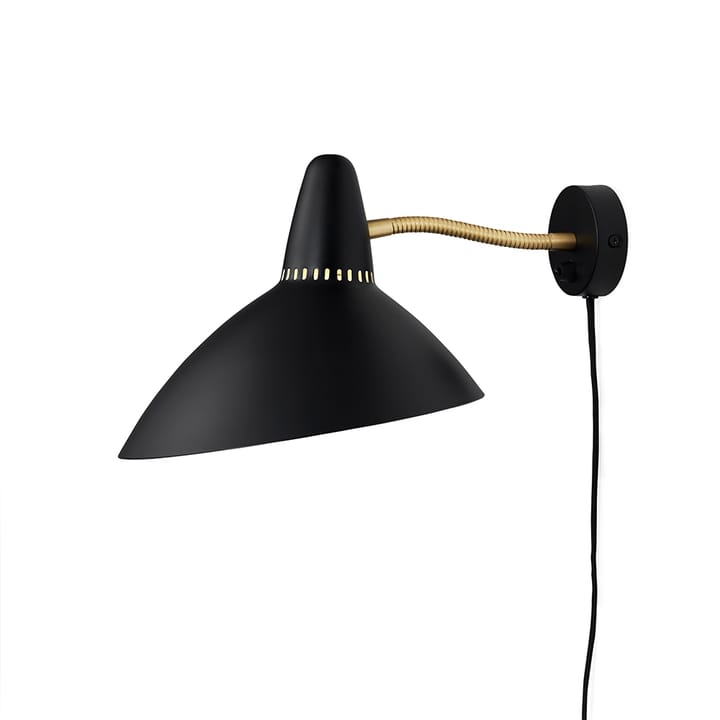 Lightsome væglampe - black noir, messingdetalje - Warm Nordic
