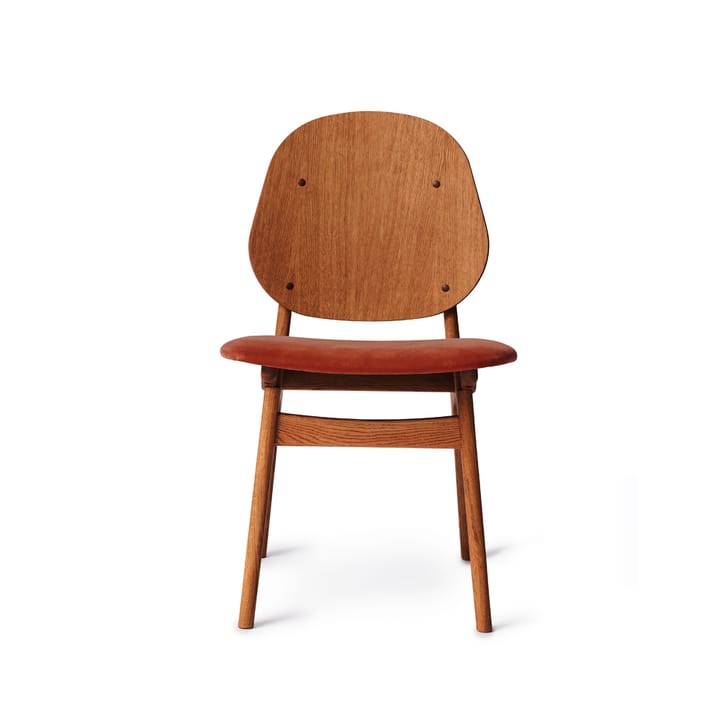 Noble stol - Brick red, teakolieret understel i eg - Warm Nordic