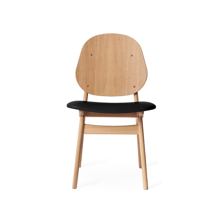 Noble stol - læder black, hvidolieret egestel - Warm Nordic