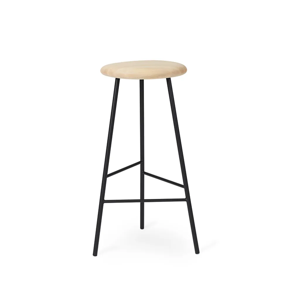 Pebble barstol, ask olie, H75, sort understel Warm Nordic
