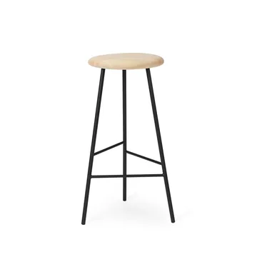 Pebble barstol - ask olie, H75, sort understel - Warm Nordic