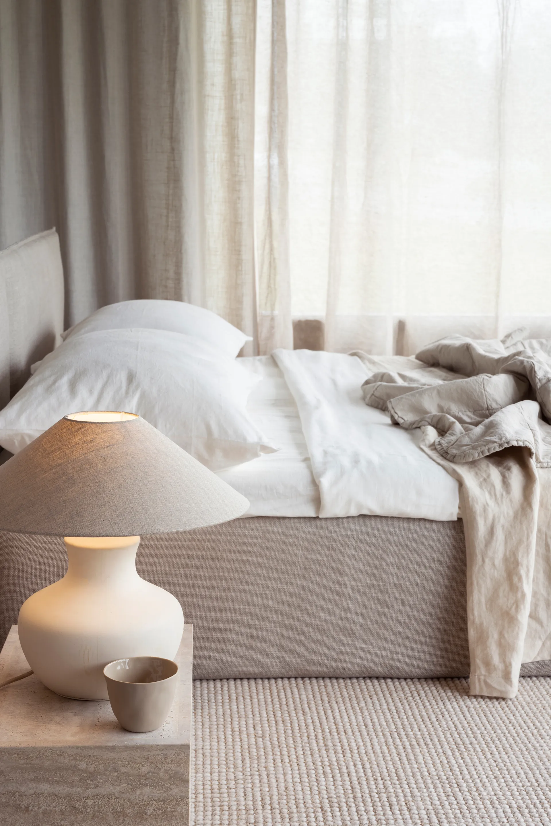 Basic flat lampeskærm Ø42 cm, Natural Watt & Veke