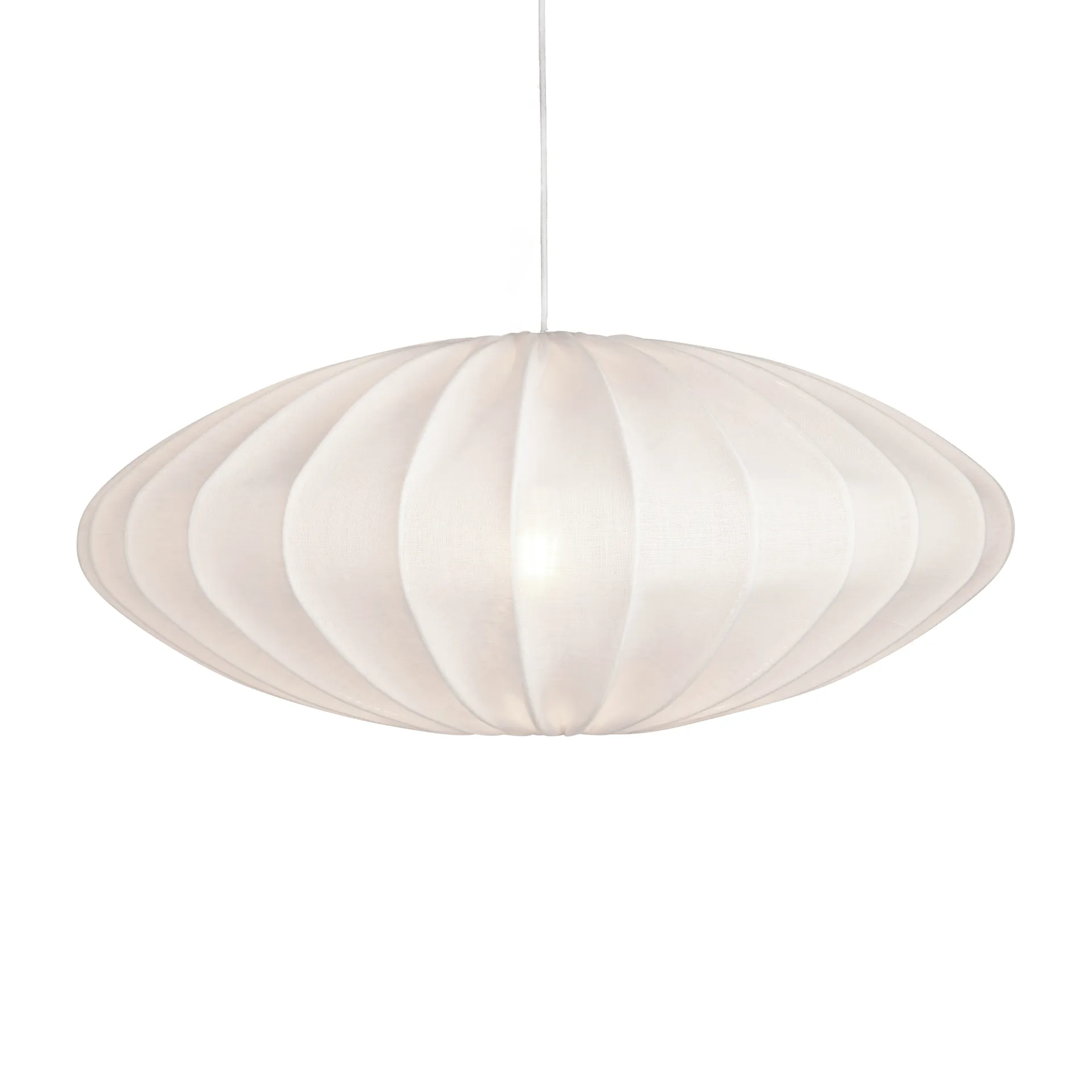 Ellipse lampeskærm 65 cm lærred, Hvid Watt & Veke
