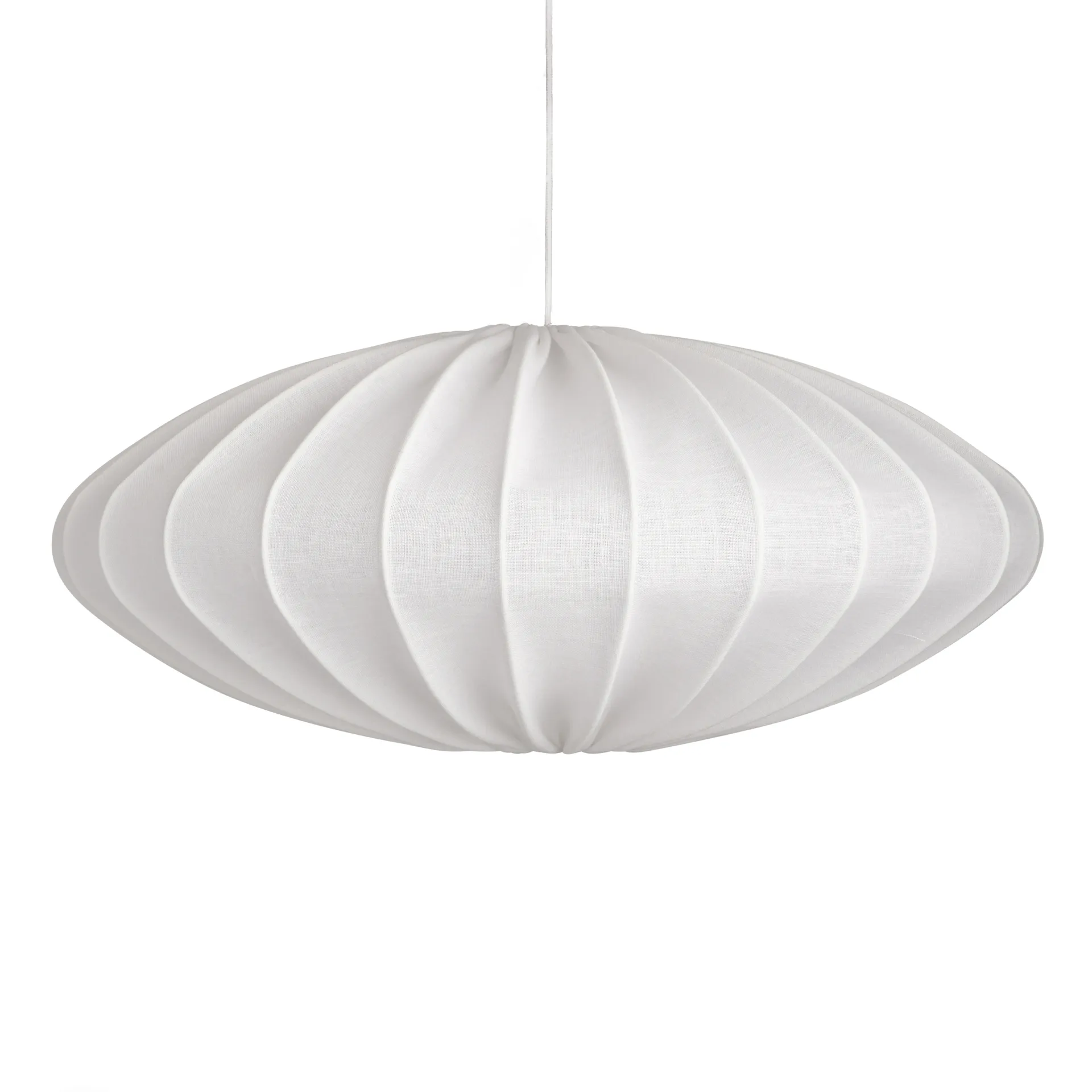 Ellipse lampeskærm 65 cm lærred, Hvid Watt & Veke