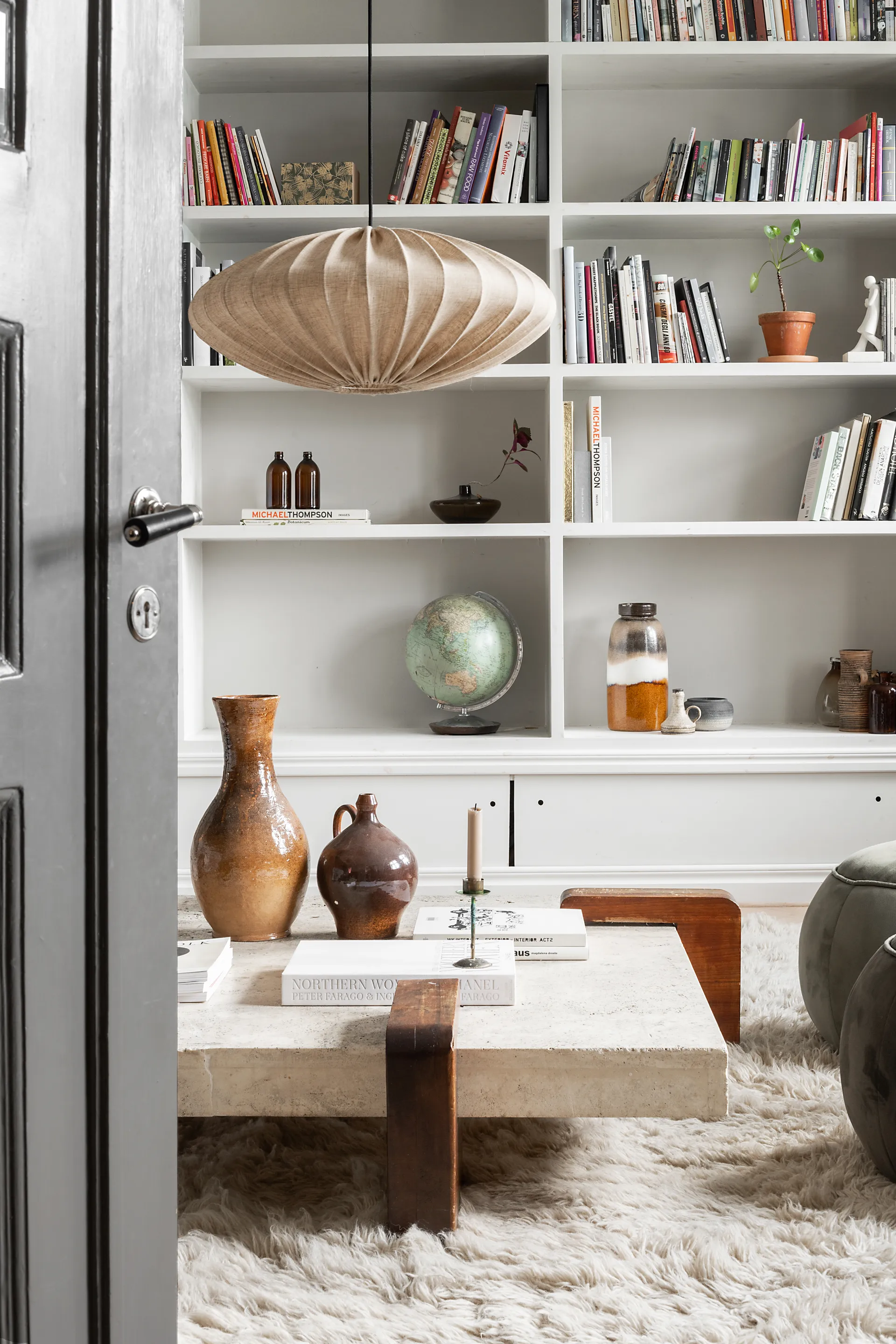 Ellipse lampeskærm 65 cm lærred, Sand Watt & Veke