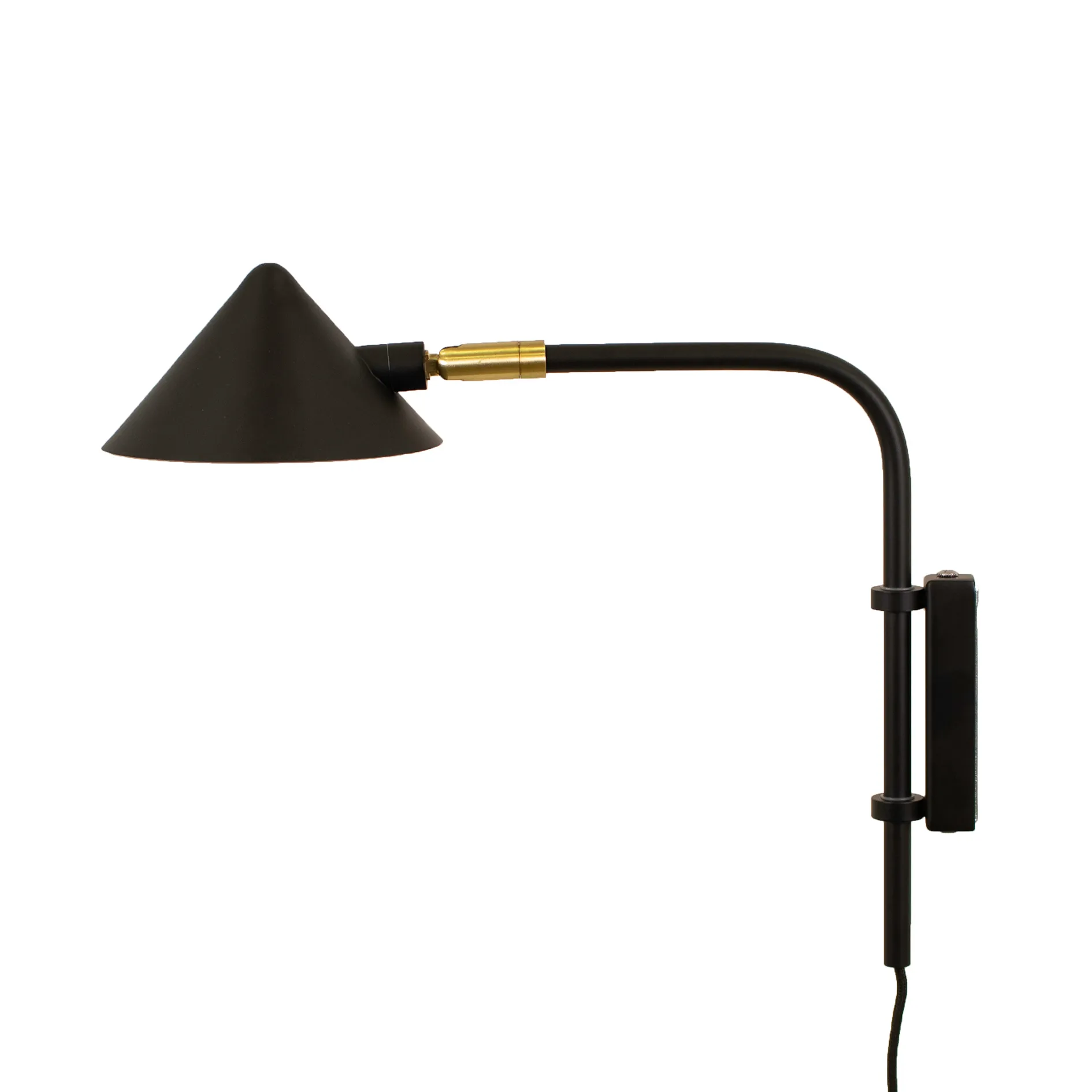 Kelly væglampe kort arm, Sort/Guld Watt & Veke