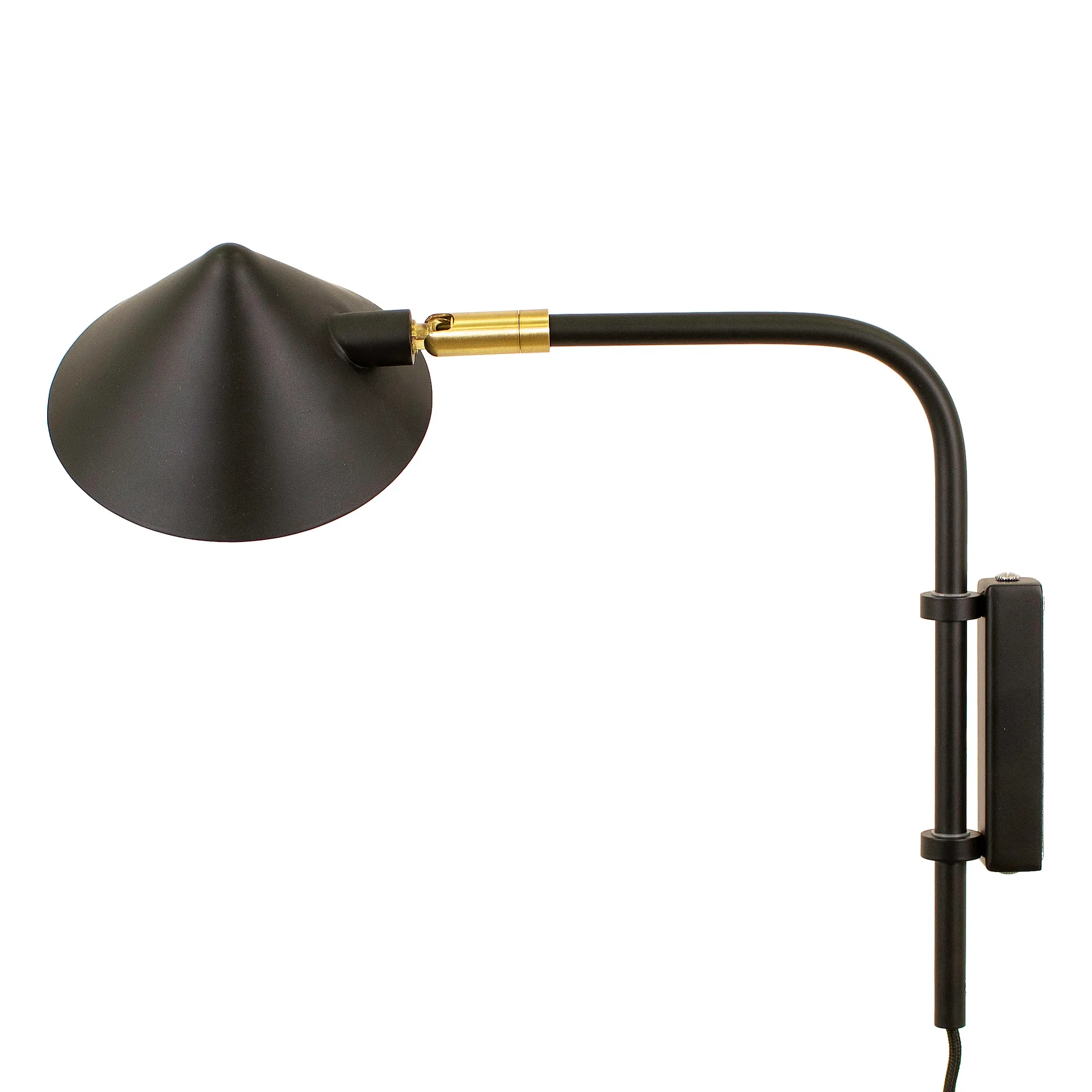 Kelly væglampe kort arm, Sort/Guld Watt & Veke