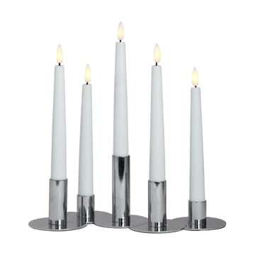 Lykke kombineret lysestage inkl. 5 LED-lys - Chrome - Watt & Veke