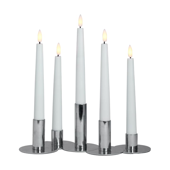 Lykke kombineret lysestage inkl. 5 LED-lys, Chrome Watt & Veke