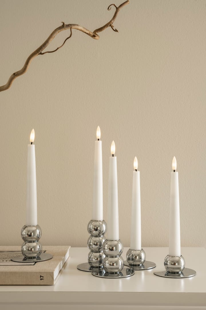 Lykke kombineret lysestage inkl. 5 LED-lys, Chrome Watt & Veke