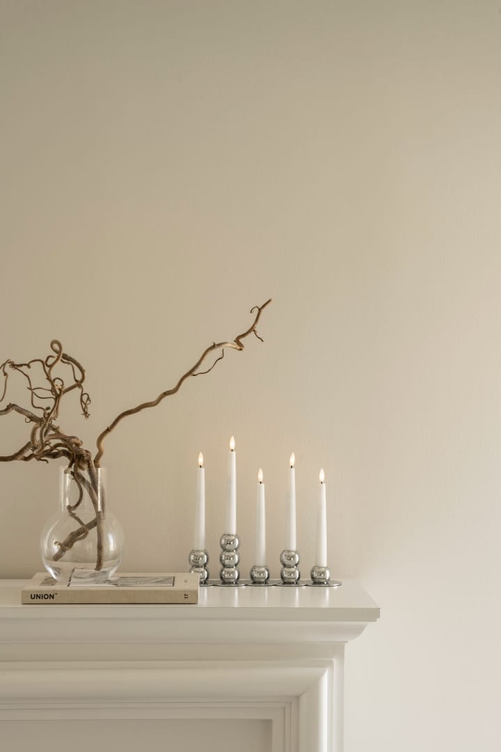 Lykke kombineret lysestage inkl. 5 LED-lys, Chrome Watt & Veke