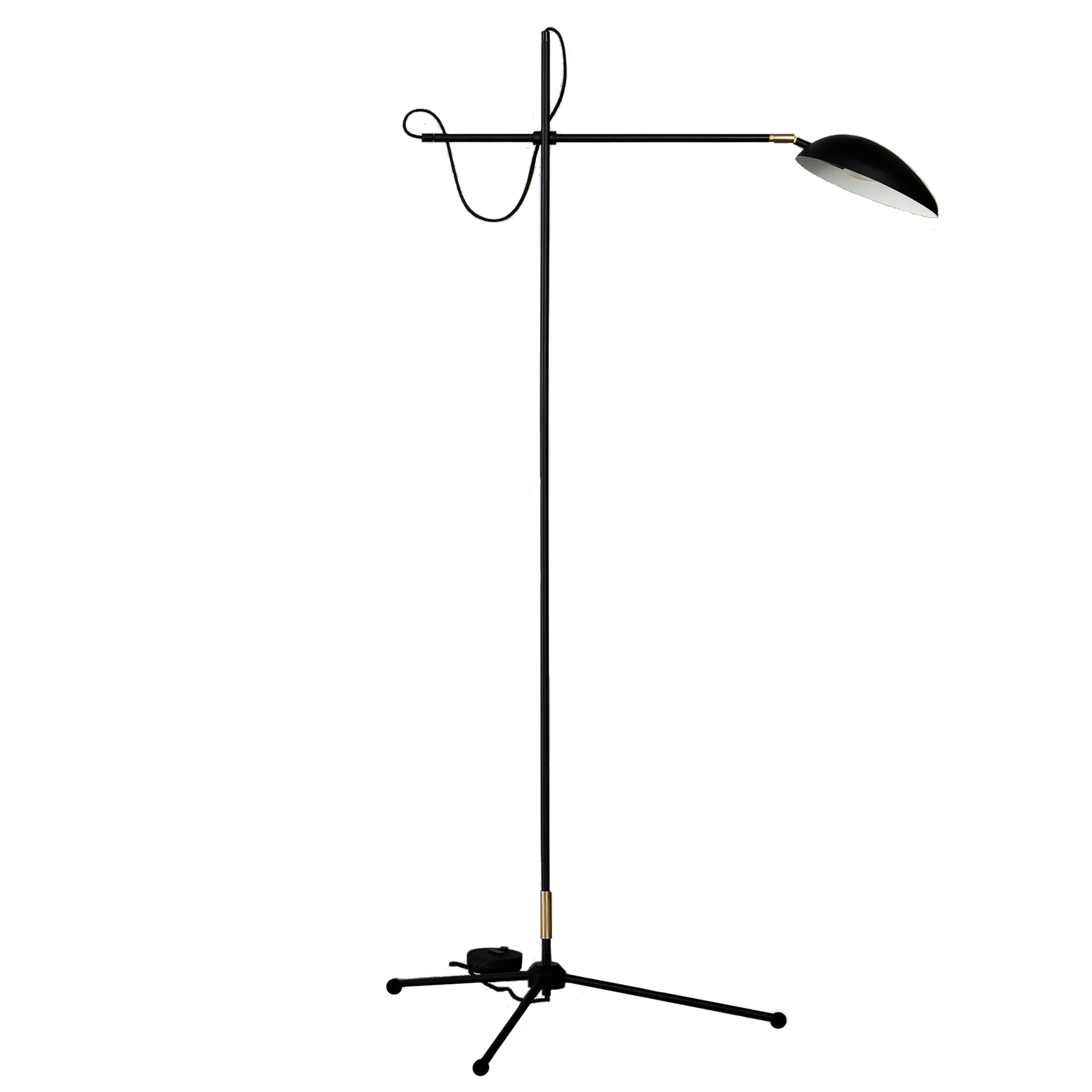 Spoon gulvlampe, mat sort messing Watt & Veke