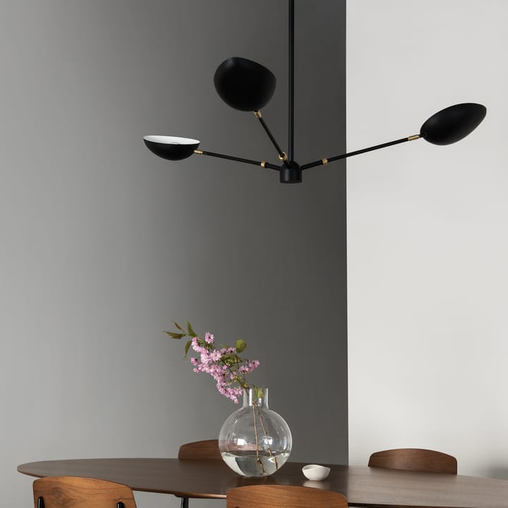 Spoon loftpendel, mat sort messing Watt & Veke