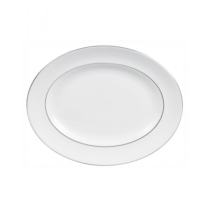 Vera Wang Blanc Sur Blanc ovalt serveringsfad - 35 cm - Wedgwood