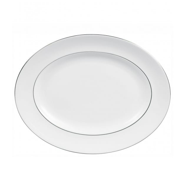 Vera Wang Blanc Sur Blanc ovalt serveringsfad - 39 cm - Wedgwood
