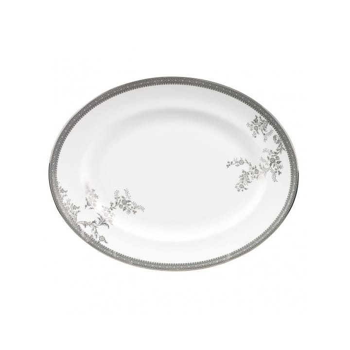Vera Wang Lace Platinum ovalt serveringsfad - 35 cm - Wedgwood