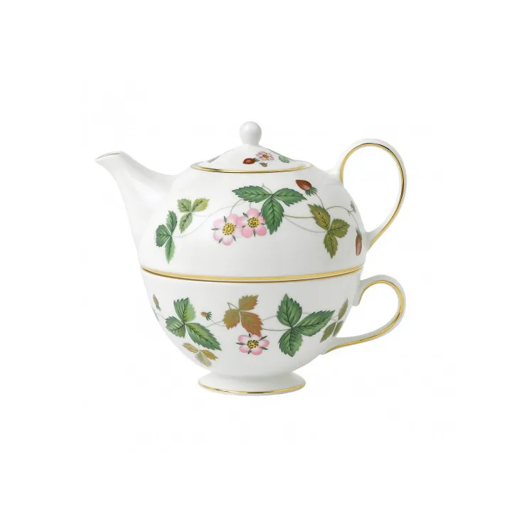 Wild Strawberry tekande med kop - multi - Wedgwood