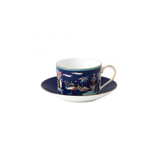 Wonderlust kop med underkop - blue pagoda - Wedgwood