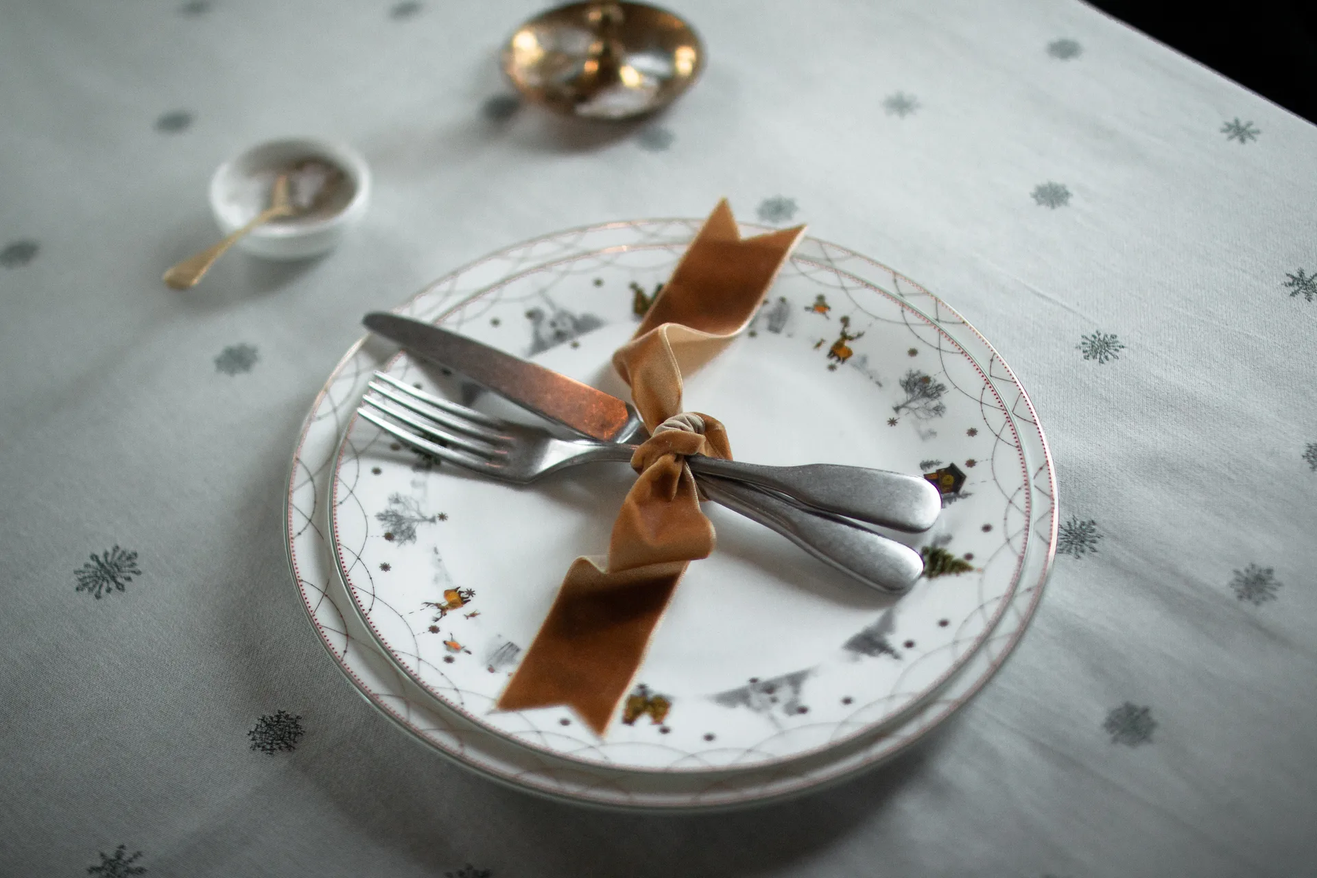 Julemorgen dug, Hvid-grøn, 140x340 cm Wik & Walsøe