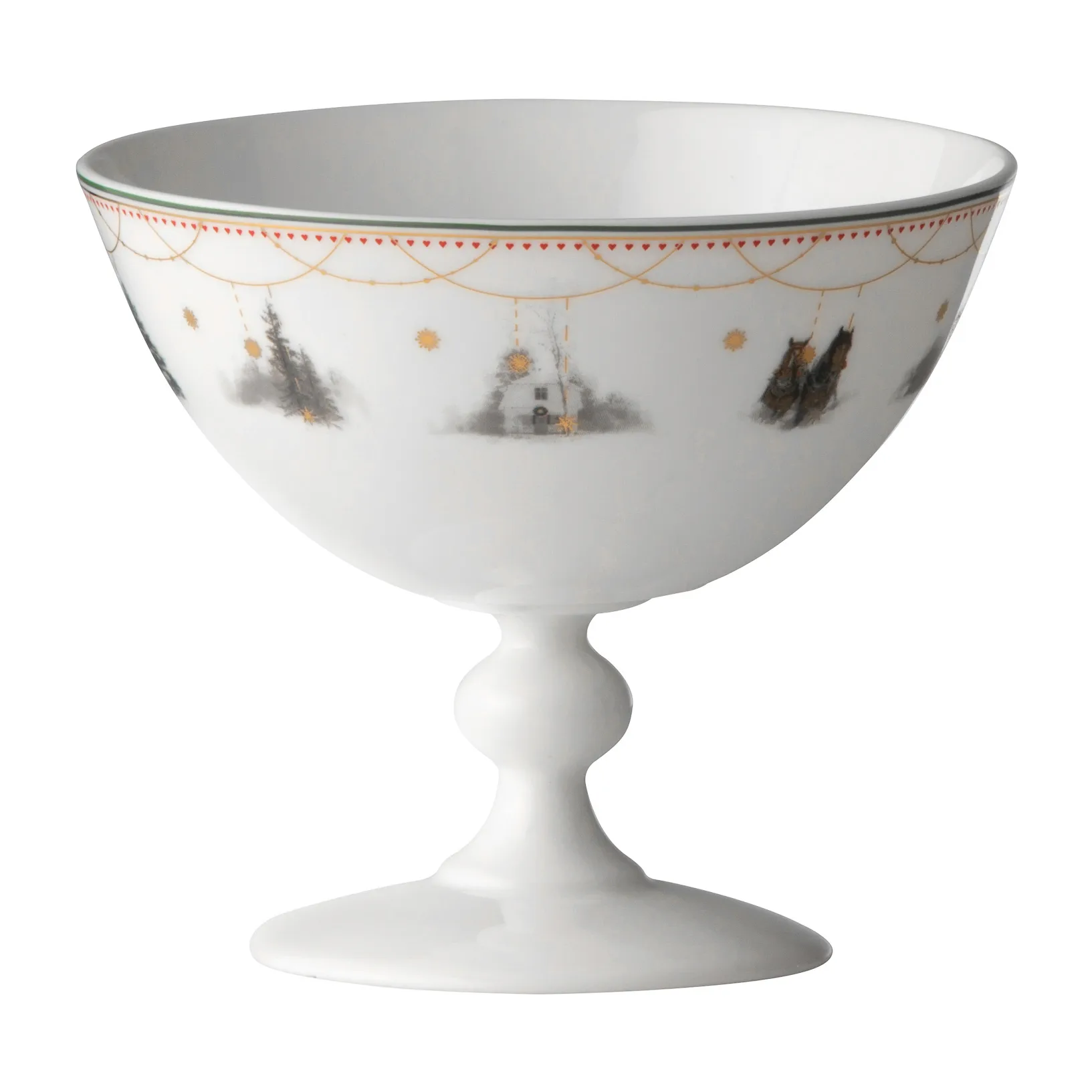 Julemorgen Story skål på fod, Ø13 cm Wik & Walsøe
