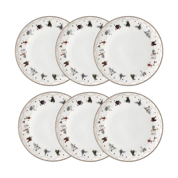 Julemorgen tallerken Ø20 cm 6-pak - undefined - Wik & Walsøe