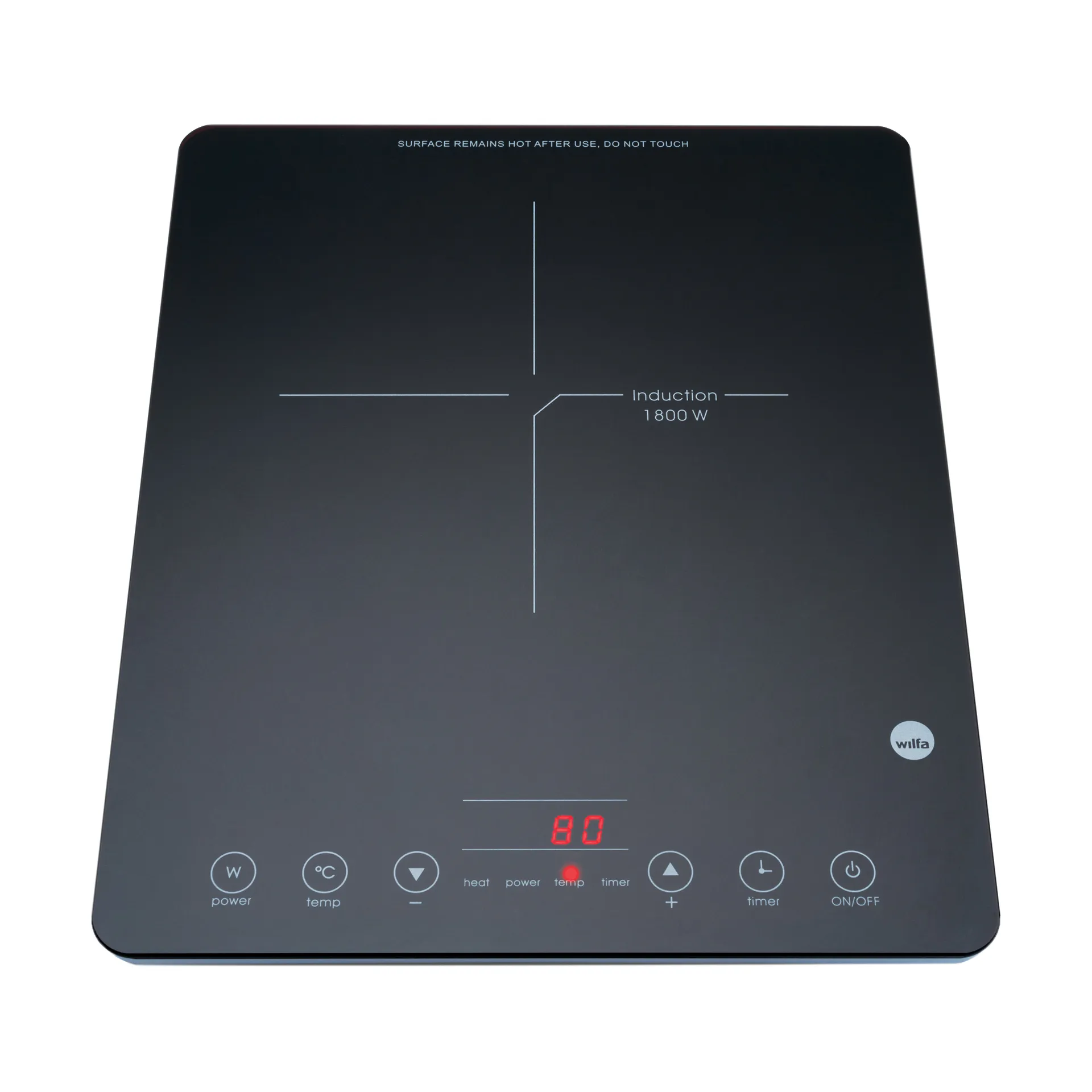 ICP-1800B Kogeplade Induktion, Sort Wilfa