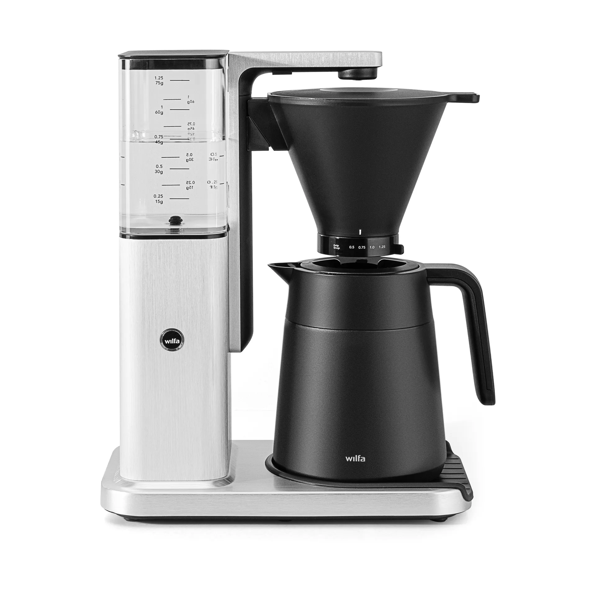 Wilfa Zense Alux termokaffemaskine, Aluminium-sort, 1,25 L Wilfa