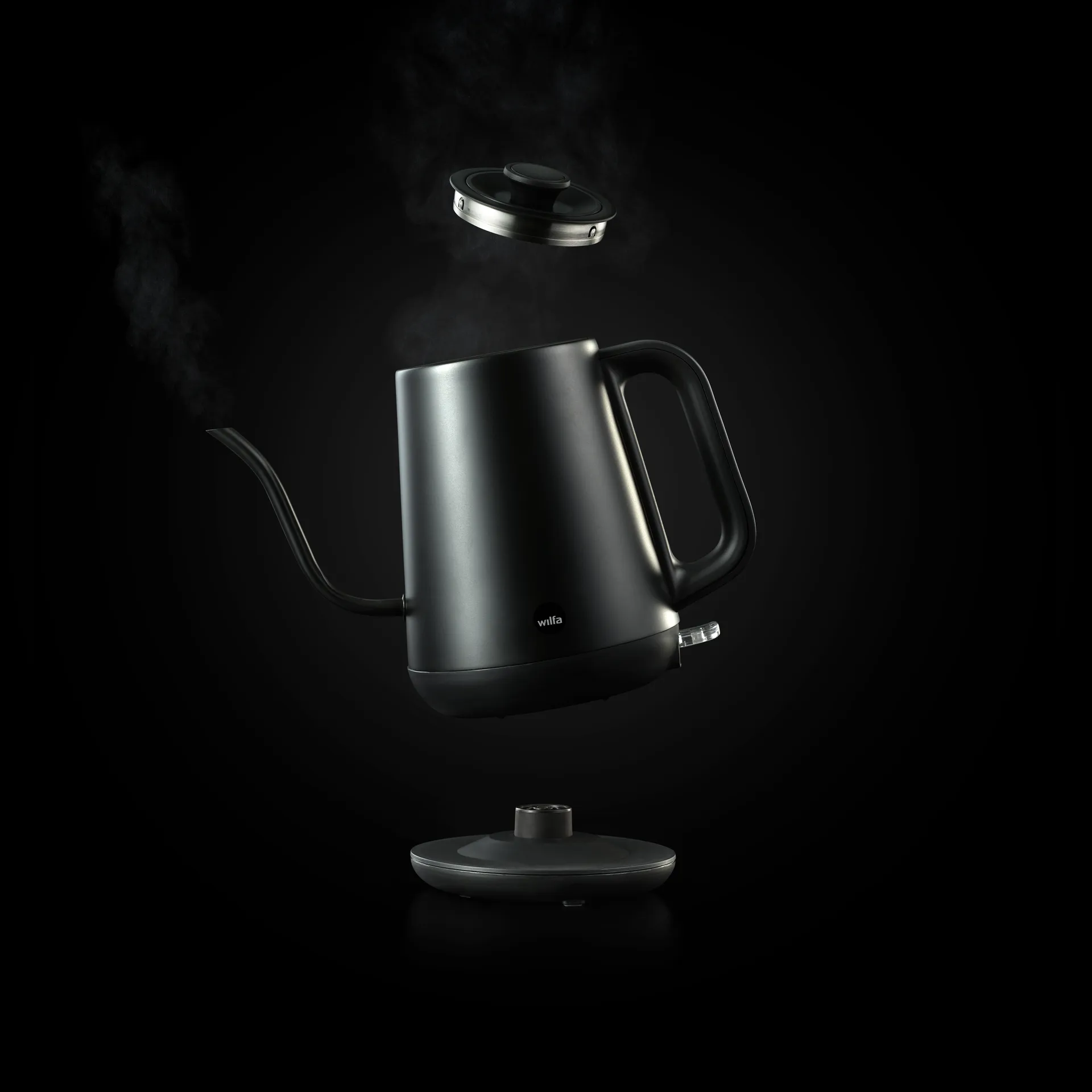 WSPOK-1000B pour over vandkedel, Mat sort Wilfa