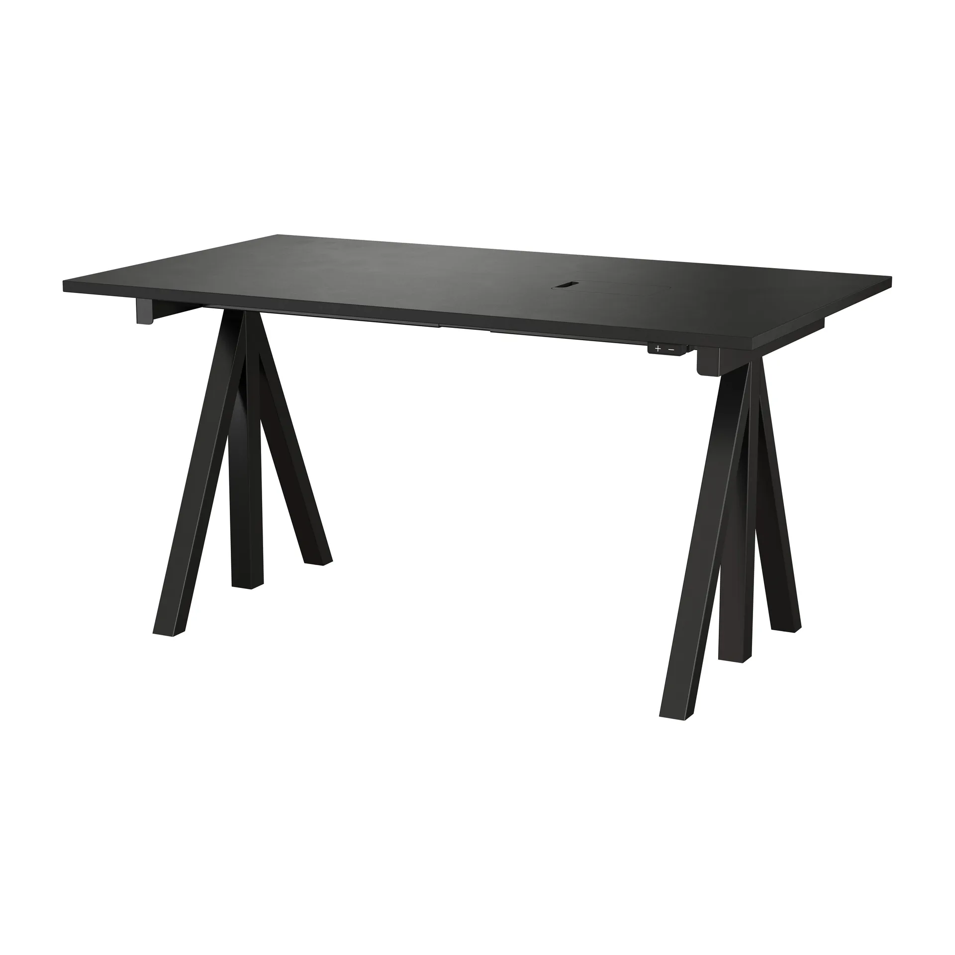Works skrivebord sort 78x140 cm,  Works