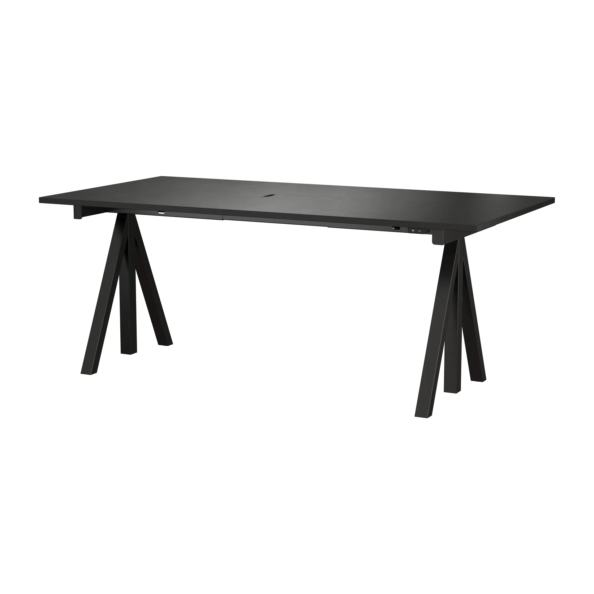 Works skrivebord sort 90x180 cm,  Works