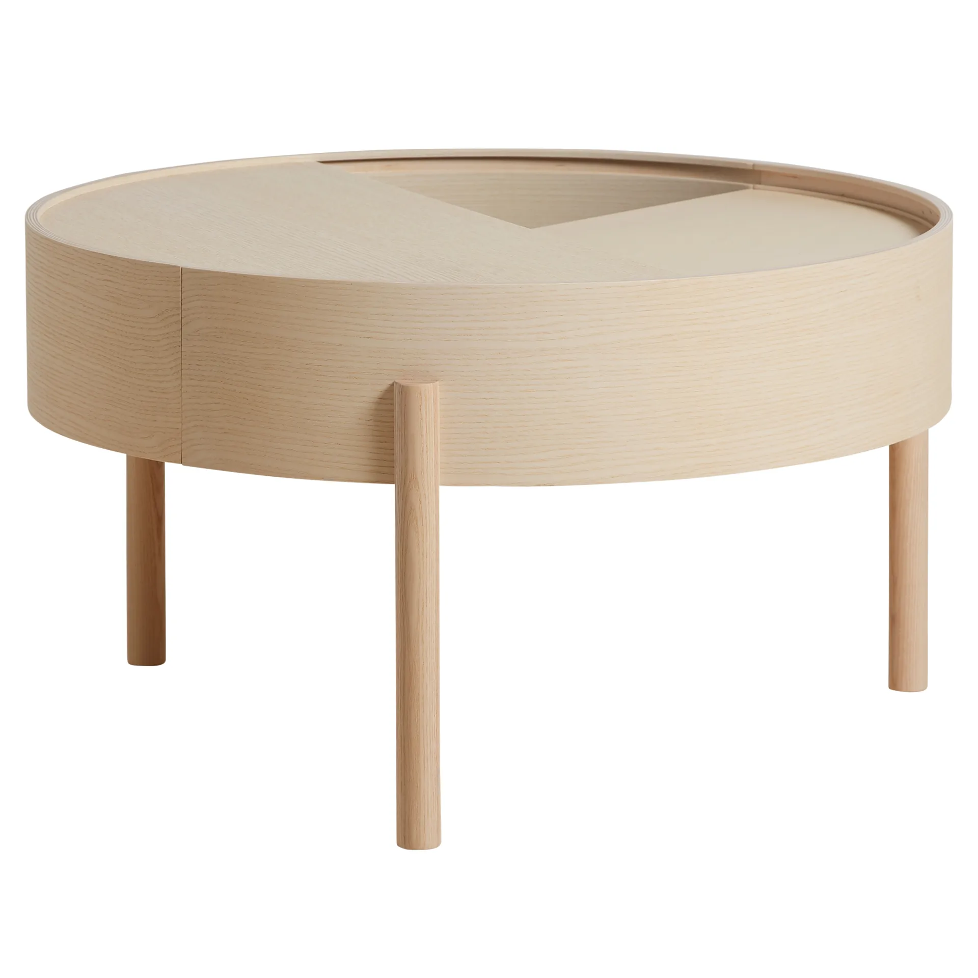 Arc sofabord Ø66 cm, hvidpigmenteret ask Woud