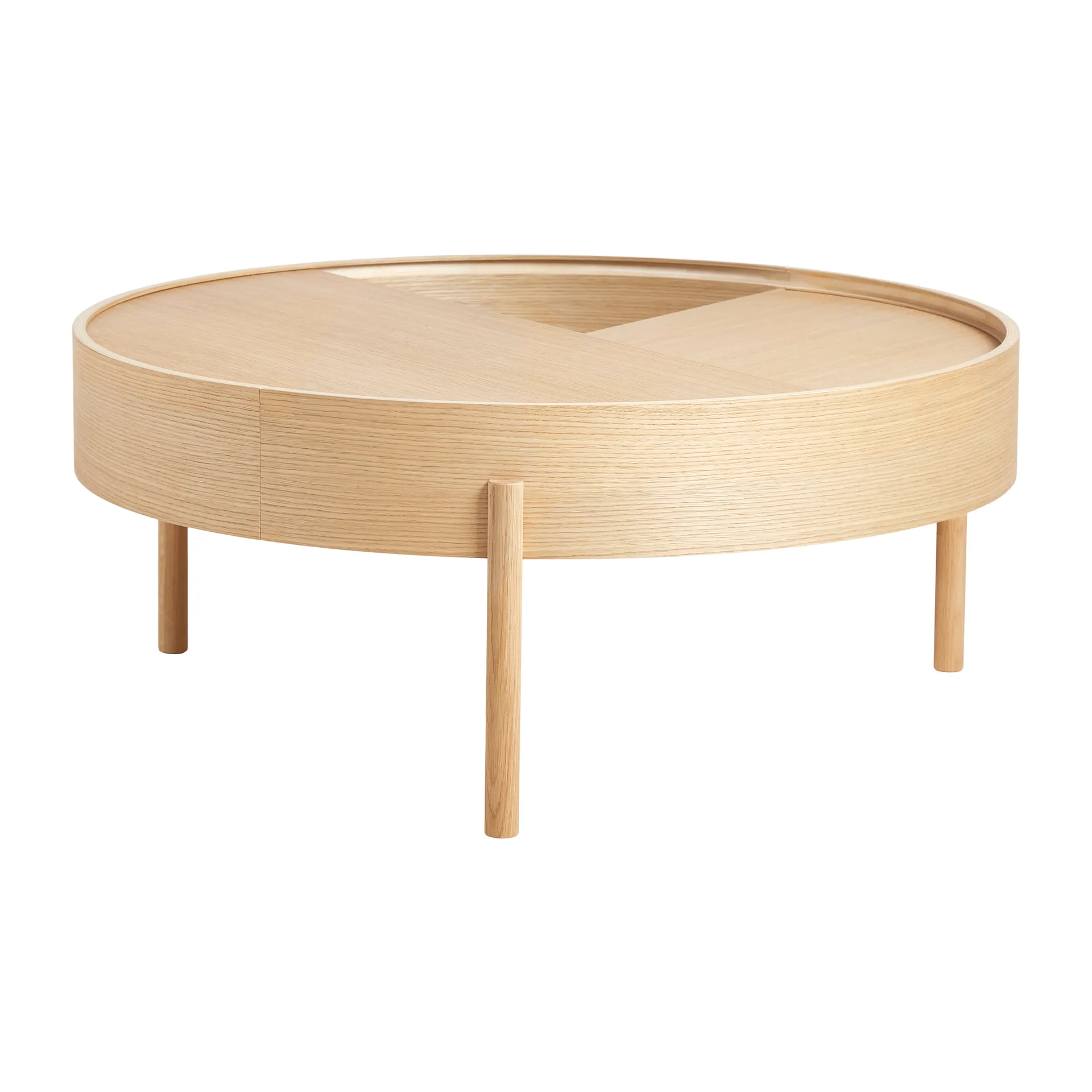 Arc sofabord Ø89 cm, Hvidpigmenteret eg Woud