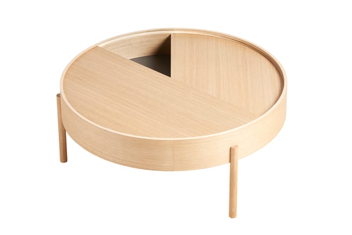 Arc sofabord Ø89 cm, Hvidpigmenteret eg Woud