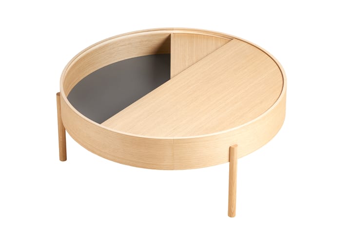 Arc sofabord Ø89 cm, Hvidpigmenteret eg Woud