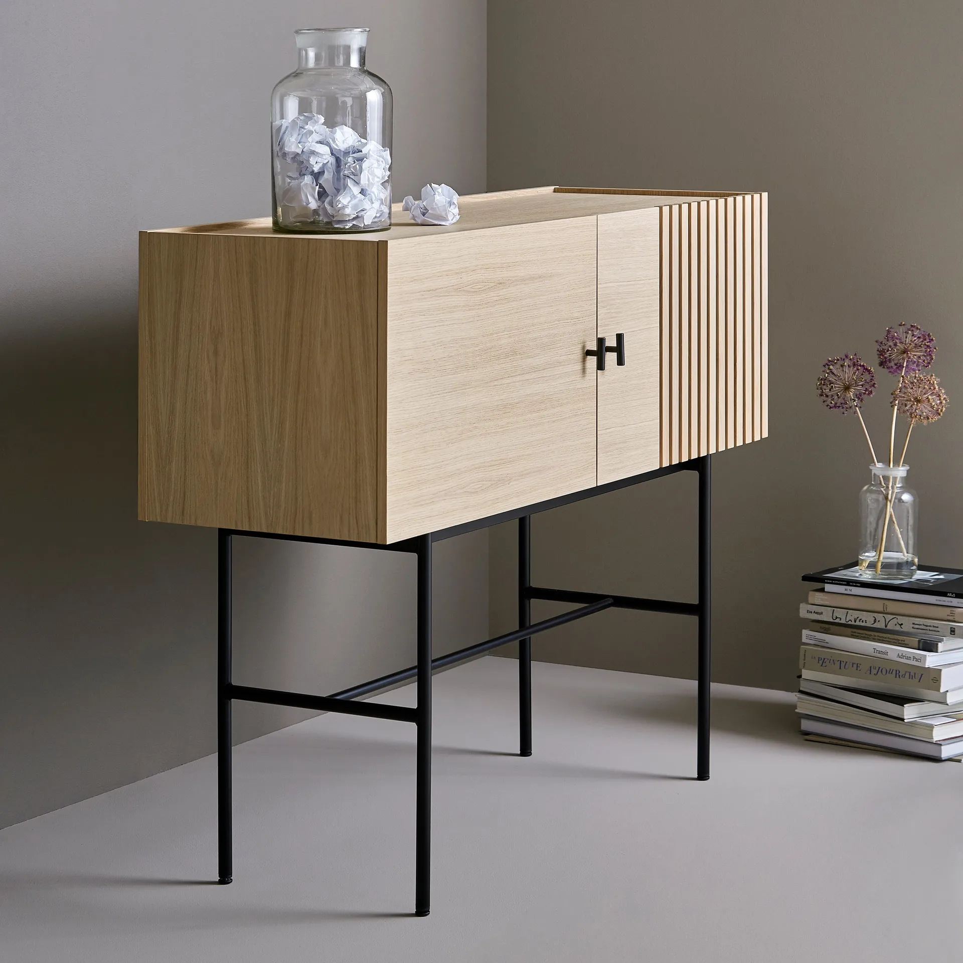 Array sidebord, 120 cm, Hvidpigmenteret egetræ Woud