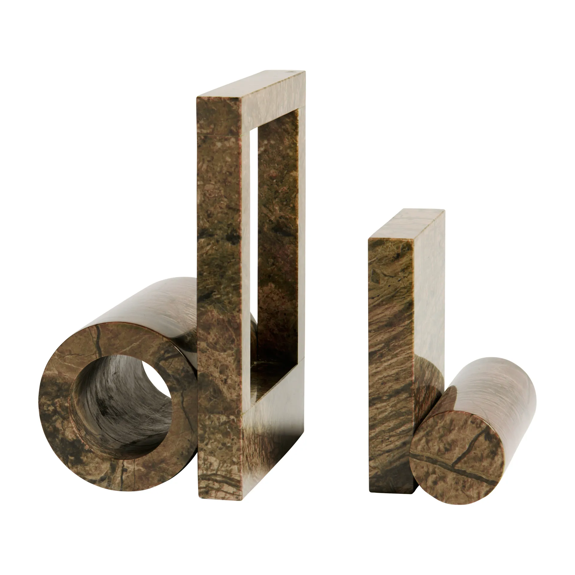 Booknd bogstøtte marmor, Brun Woud