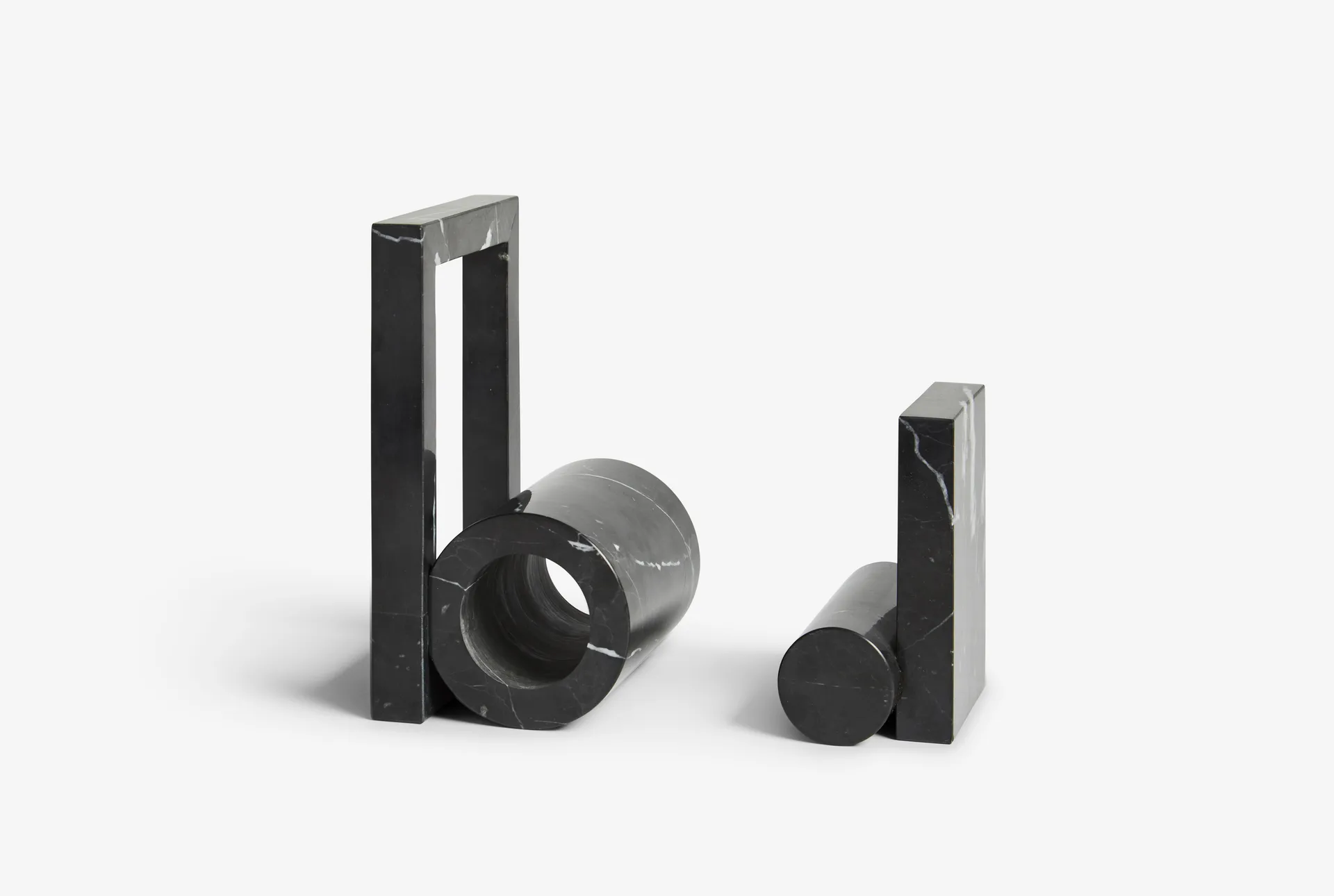 Booknd bogstøtte marmor, Sort Woud