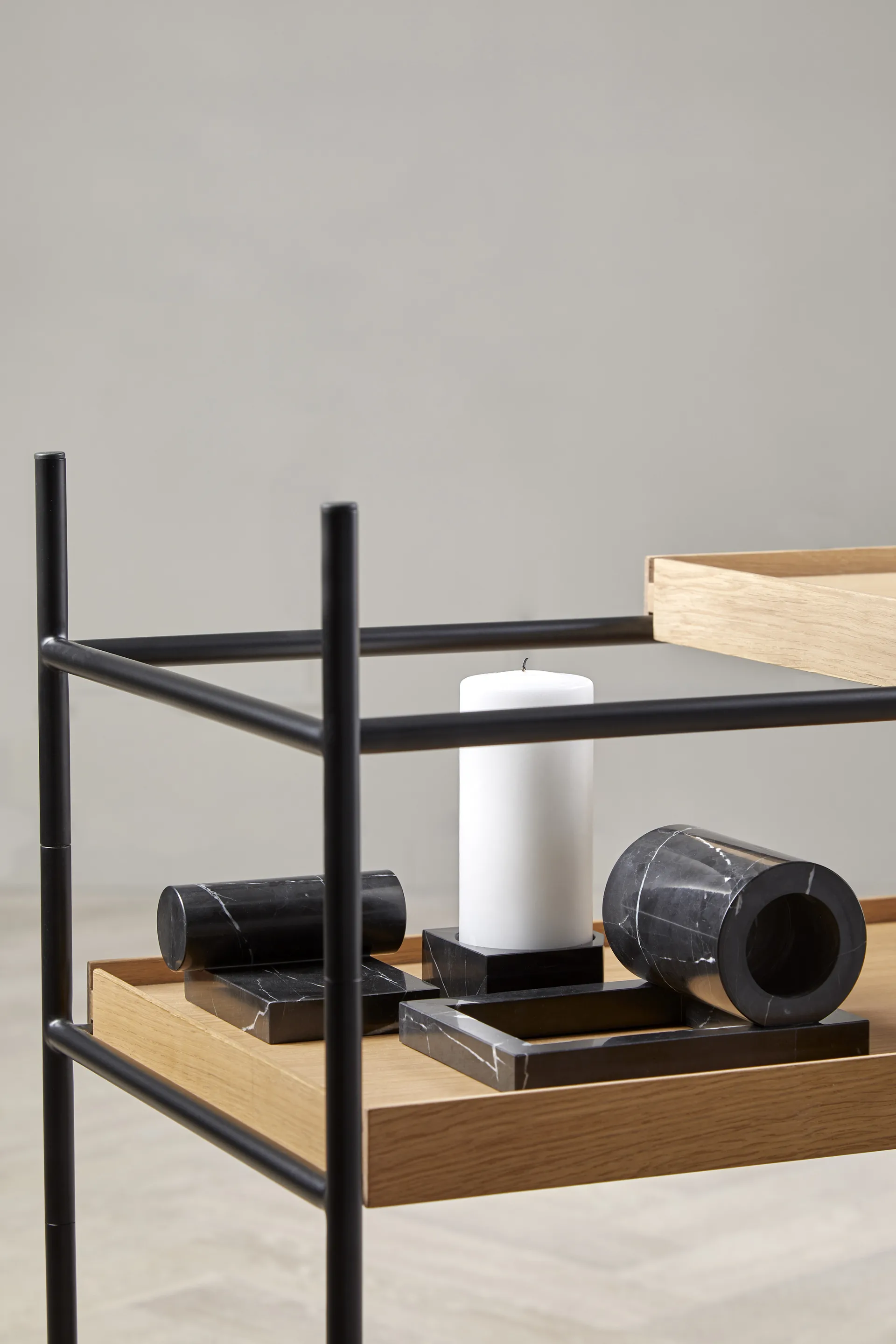 Booknd bogstøtte marmor, Sort Woud