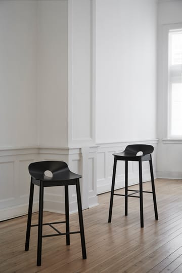 Mono barstol 65 cm - Sortmalet ask - Woud