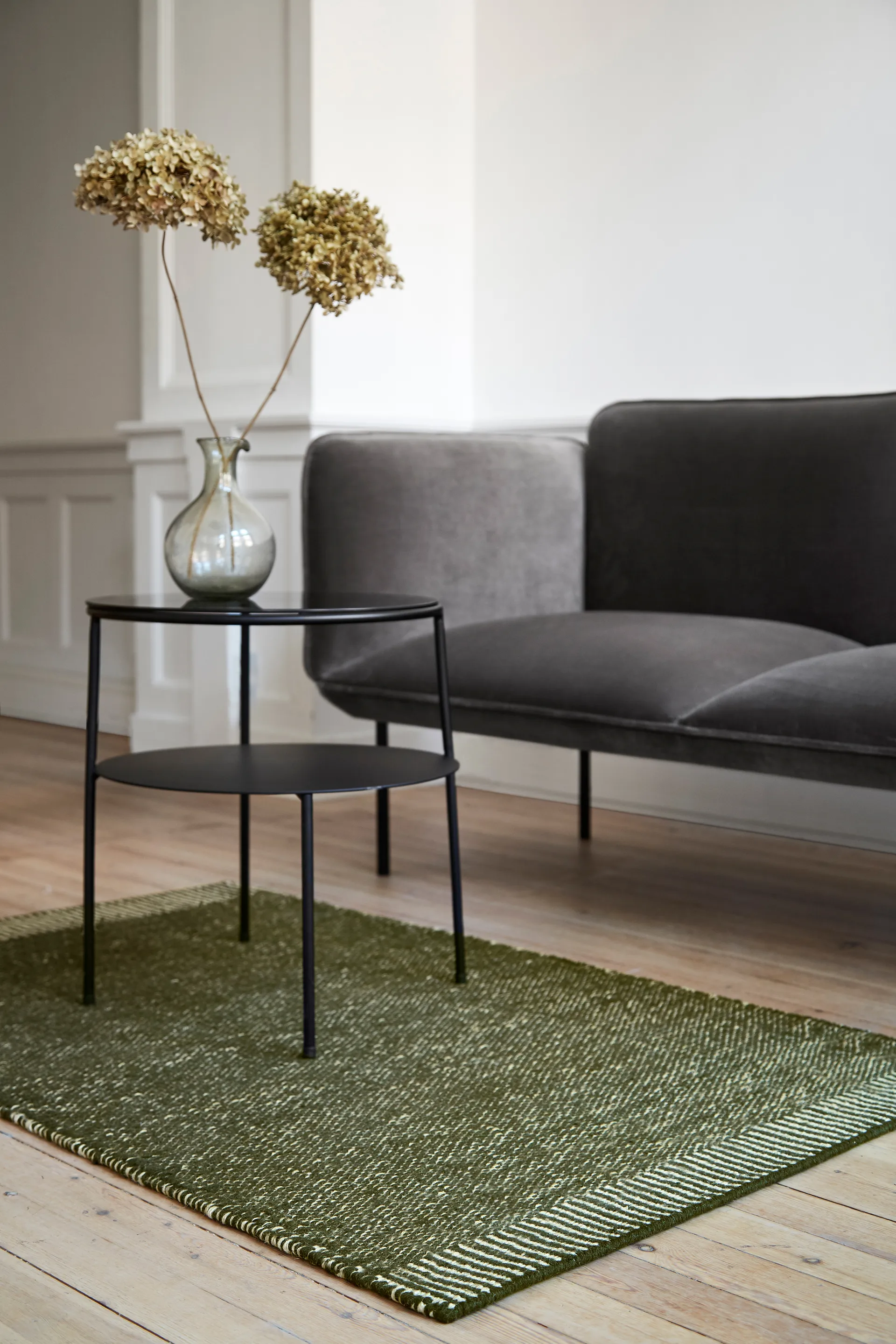 Rombo tæppe mosgrøn, 90x140 cm Woud