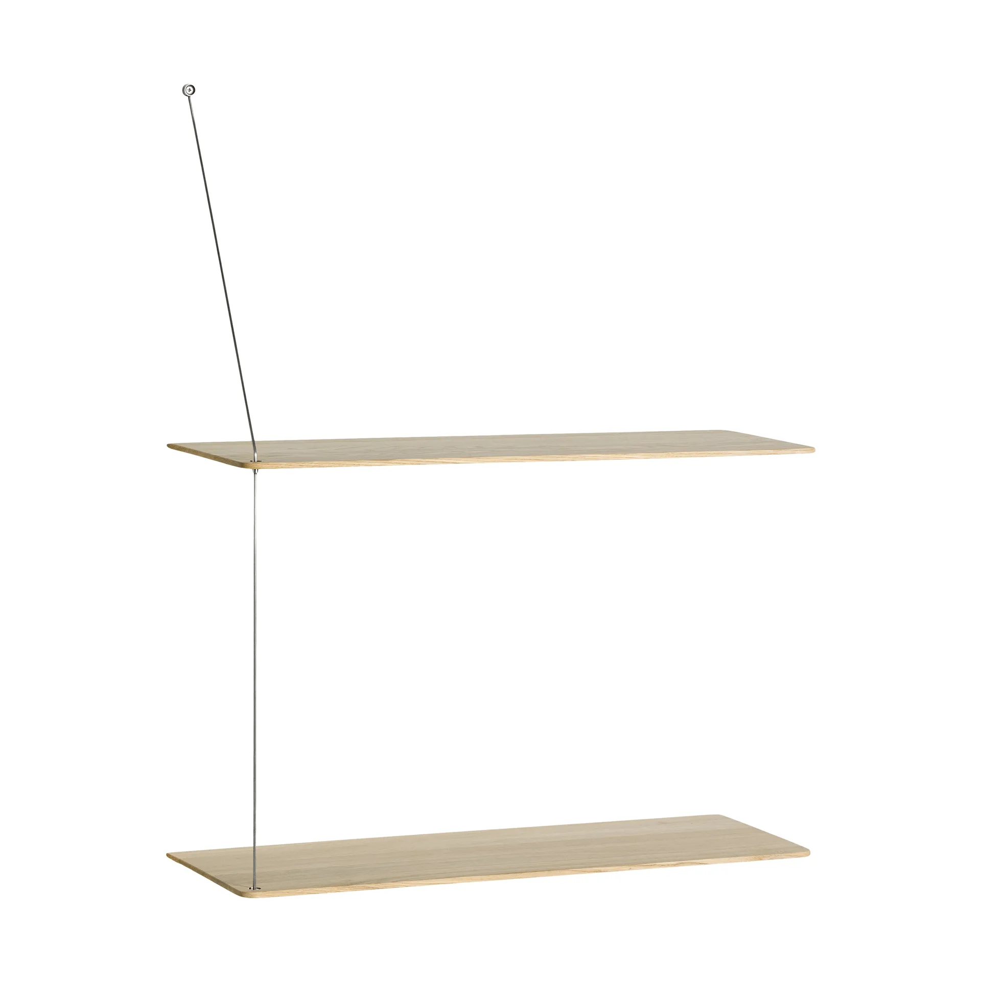 Stedge hylde, Hvidpigmenteret eg-børstet stål, 60 cm, 2 hylder Woud