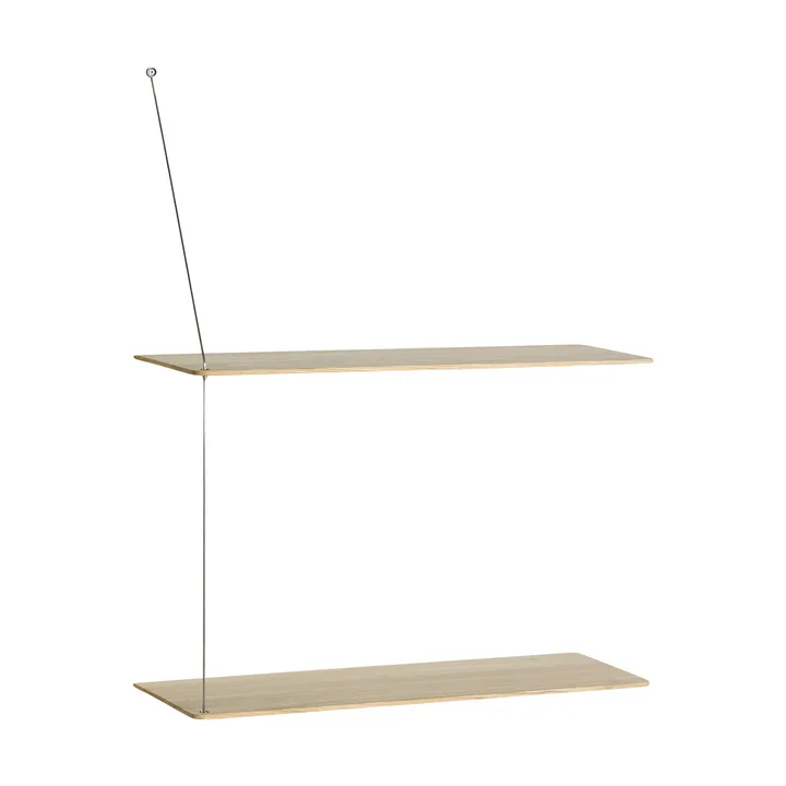 Stedge hylde - Hvidpigmenteret eg-børstet stål, 60 cm, 2 hylder - Woud
